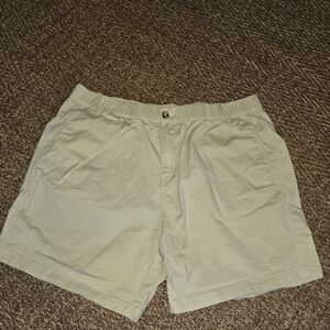 Men's Tan Flat Front Shorts